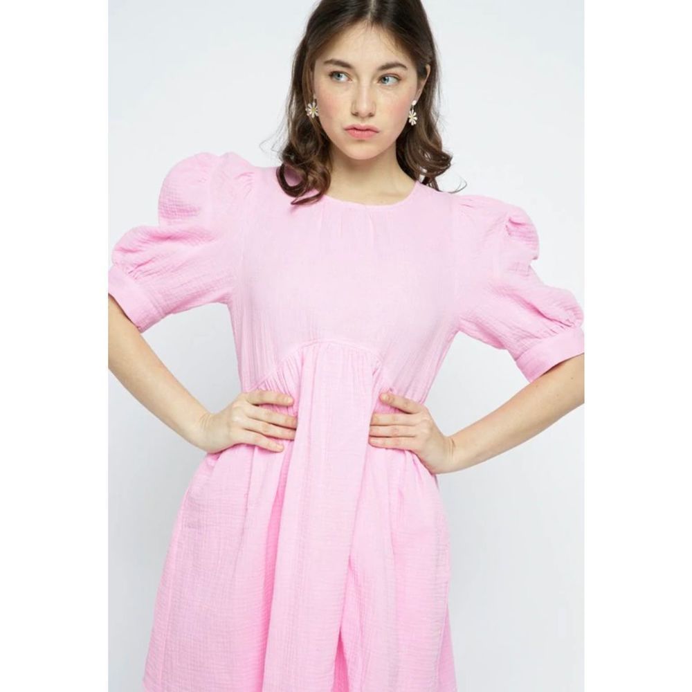 ✨NWOT✨MERCI✨PINK PUFF SLEEVE SHIFT DRESS